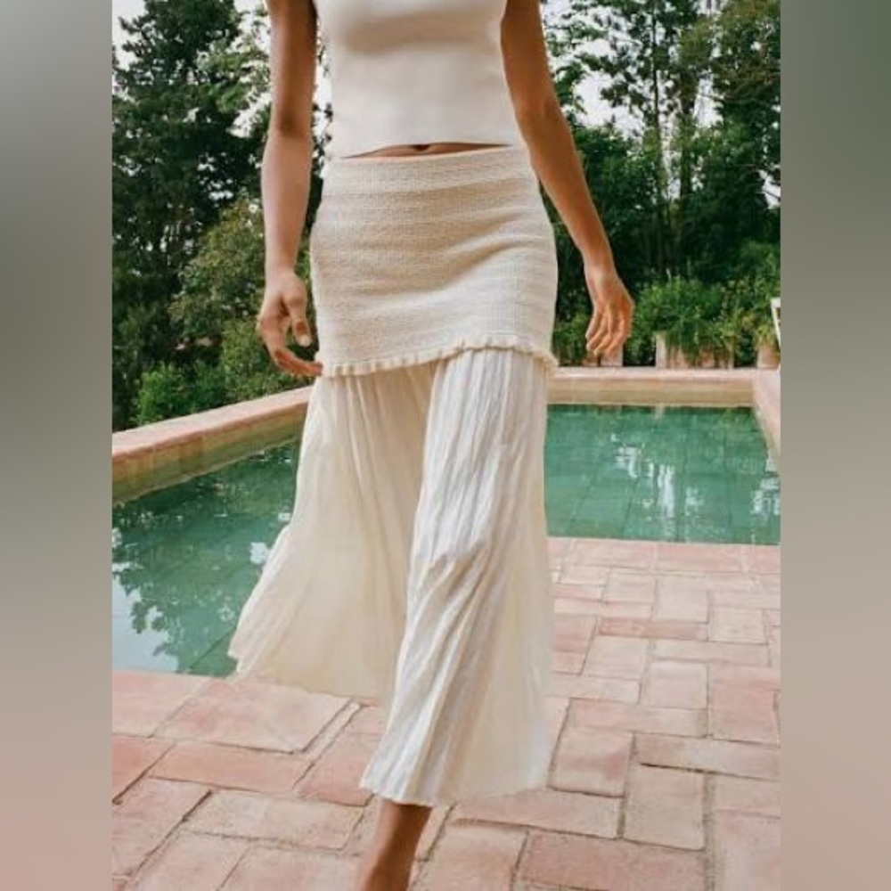 ZARA COMBINED KNIT SKIRT